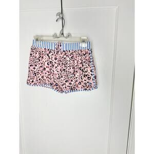Coolibar UPF 50+ Shorts Youth XL Pink Blue Cheetah Print Athletic Shorts Stretch